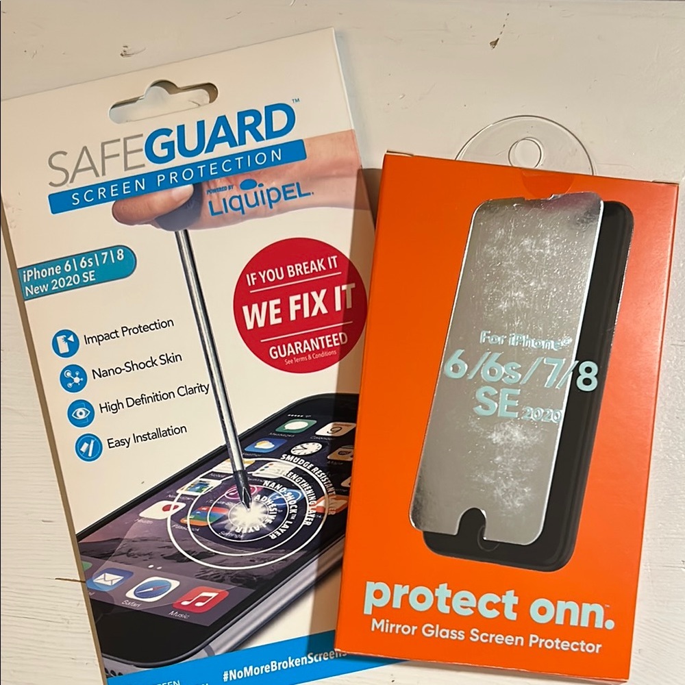 2 Screen Protectors for iPhone 6/6s/7/8 SE - Clear